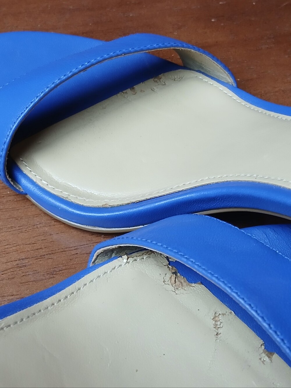 TALBOTS Blue Ankle-Strap Leather Sandals - Picture 7 of 14